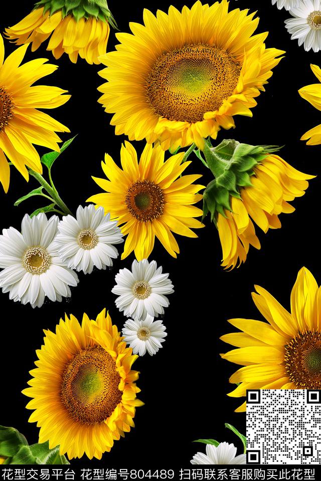 花朵花卉面料花数码印花华亿平台下载（图片编号: 804489） - 瓦栏（Walan）