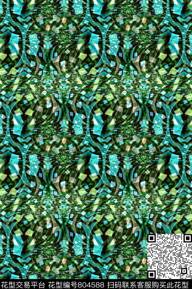 条纹条子波浪条纹数码印花华亿平台下载（图片编号: 804588） - 瓦栏（Walan）