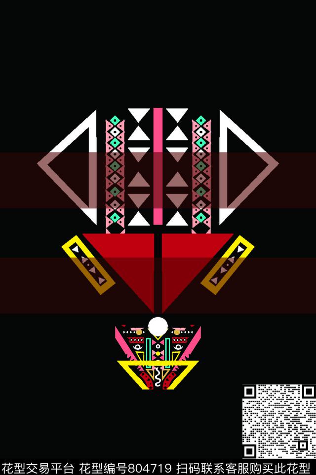 黑色脸谱欧式传统印花华亿平台下载（图片编号: 804719） - 瓦栏（Walan）