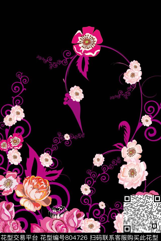 树林风景景观国画数码印花华亿平台下载（图片编号: 804726） - 瓦栏（Walan）