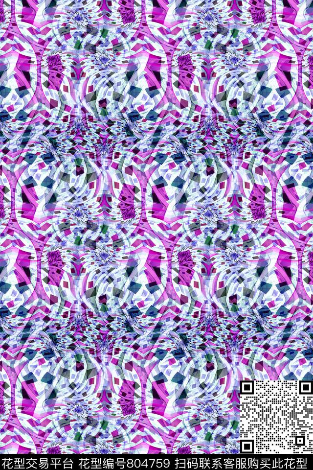 条纹条子波浪条纹数码印花华亿平台下载（图片编号: 804759） - 瓦栏（Walan）