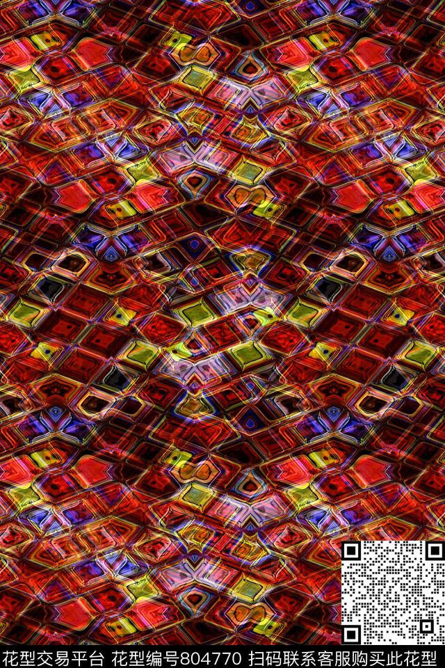 不规则几何小方块方格数码印花华亿平台下载（图片编号: 804770） - 瓦栏（Walan）