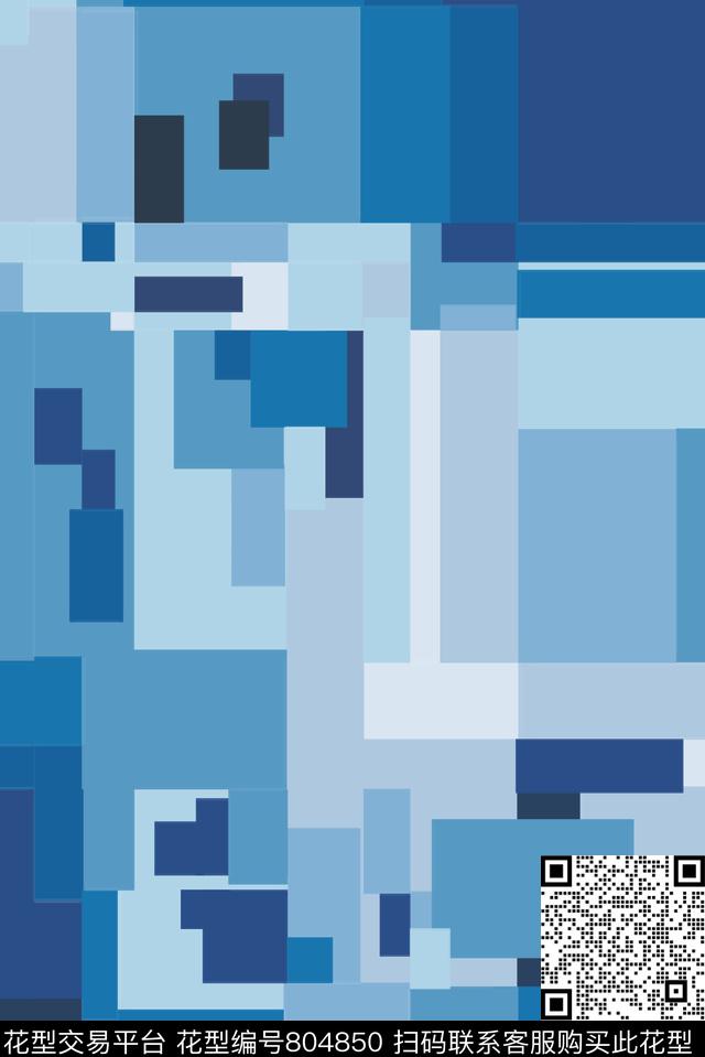 流行时尚色块海洋数码印花华亿平台下载（图片编号: 804850） - 瓦栏（Walan）