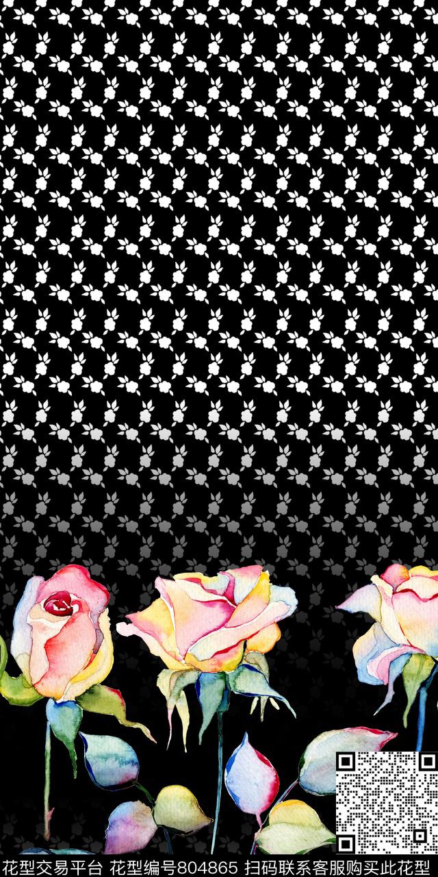 花卉花朵几何数码印花华亿平台下载（图片编号: 804865） - 瓦栏（Walan）