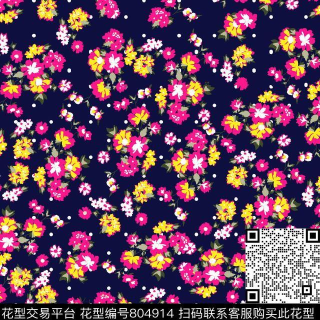 笔触花卉水彩花卉花卉几何传统印花华亿平台下载（图片编号: 804914） - 瓦栏（Walan）