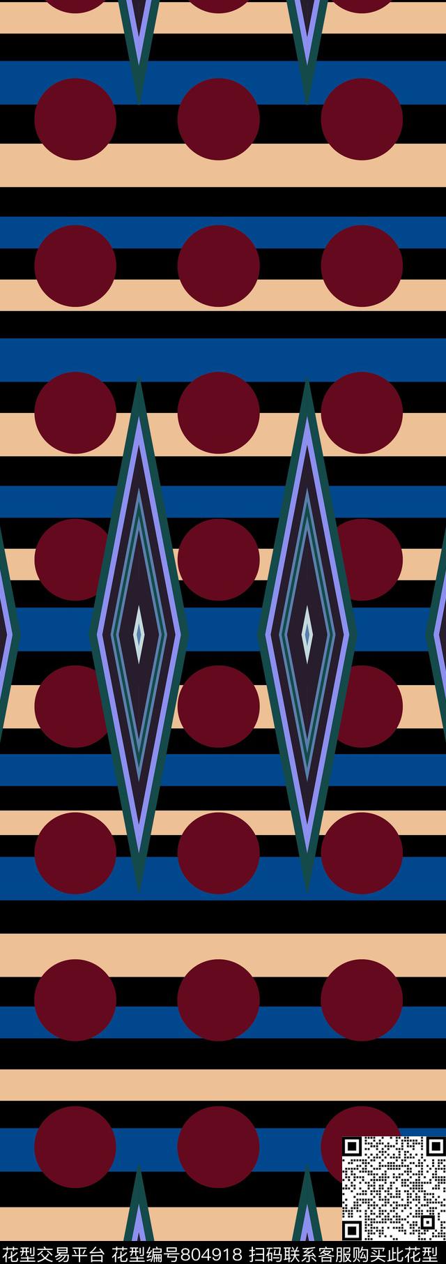 抽象色块丝巾传统印花华亿平台下载（图片编号: 804918） - 瓦栏（Walan）