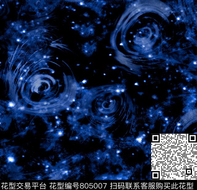 星空抽象梵高传统印花华亿平台下载（图片编号: 805007） - 瓦栏（Walan）