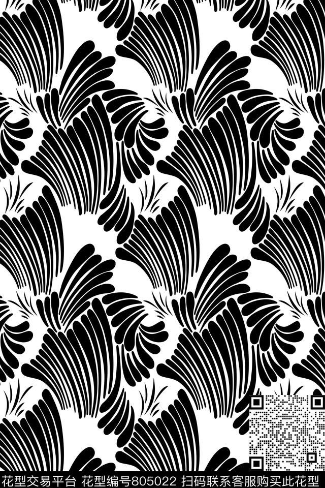 重复图案小月到撇丝传统印花华亿平台下载（图片编号: 805022） - 瓦栏（Walan）