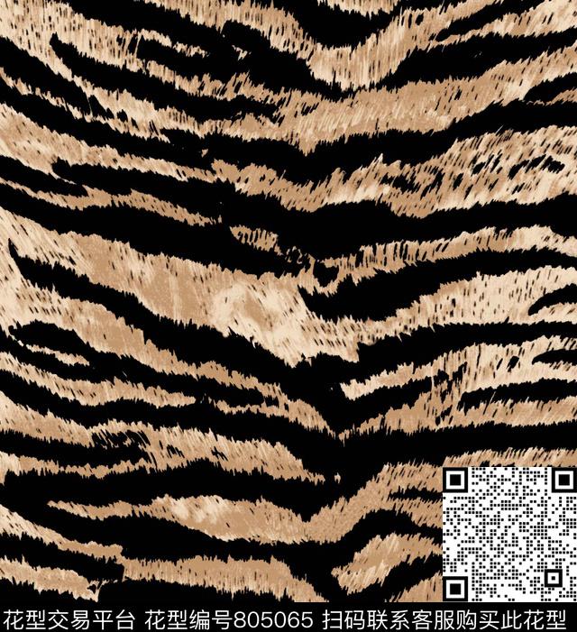 动物纹老虎纹虎纹传统印花华亿平台下载（图片编号: 805065） - 瓦栏（Walan）