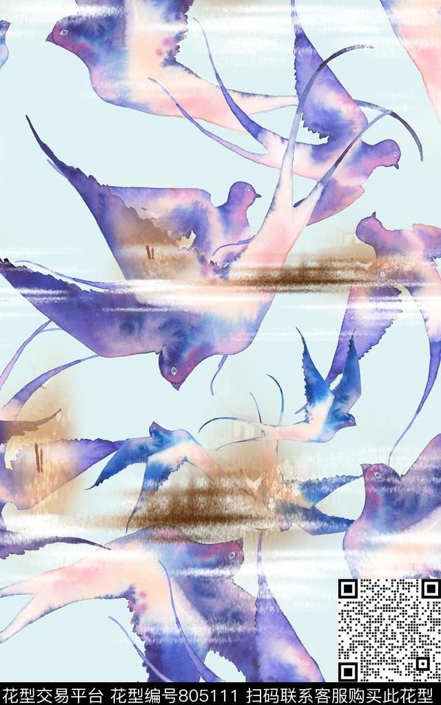 水彩水印纹路数码印花华亿平台下载（图片编号: 805111） - 瓦栏（Walan）