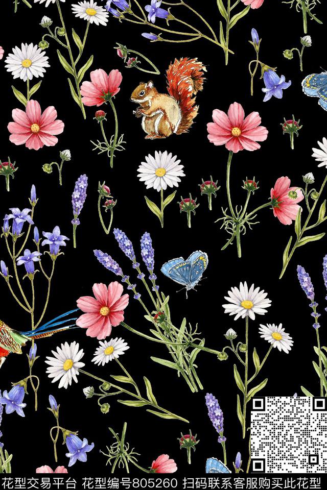 花朵小碎花花卉数码印花华亿平台下载（图片编号: 805260） - 瓦栏（Walan）