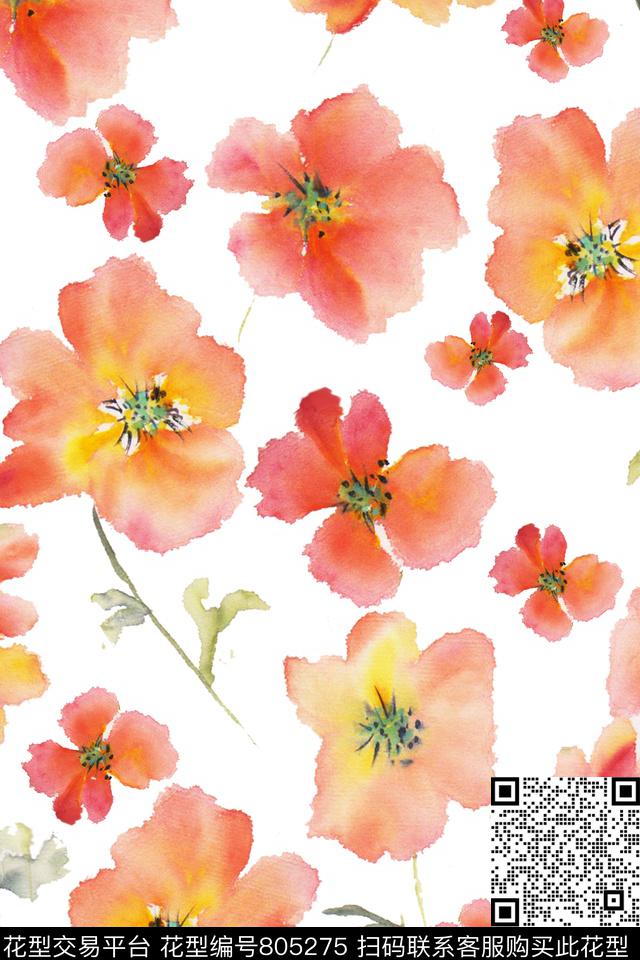 花瓣花卉花朵数码印花华亿平台下载（图片编号: 805275） - 瓦栏（Walan）