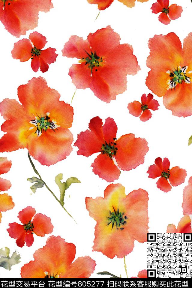 花瓣花卉花朵数码印花华亿平台下载（图片编号: 805277） - 瓦栏（Walan）