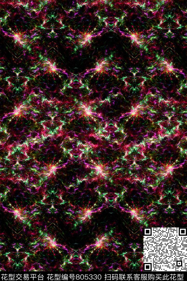 闪电条纹光晕光影数码印花华亿平台下载（图片编号: 805330） - 瓦栏（Walan）