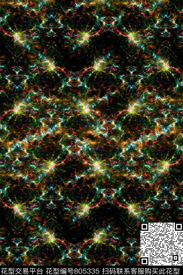 闪电条纹光晕光影数码印花华亿平台下载（图片编号: 805335） - 瓦栏（Walan）