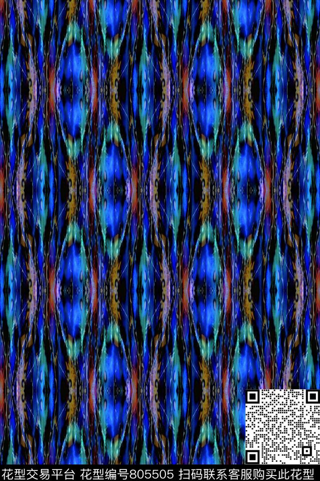 曲线竖条波浪条纹数码印花华亿平台下载（图片编号: 805505） - 瓦栏（Walan）