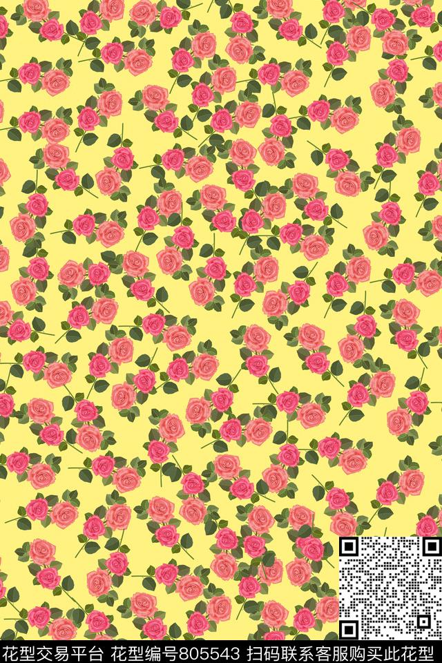 小碎花花卉花朵传统印花华亿平台下载（图片编号: 805543） - 瓦栏（Walan）