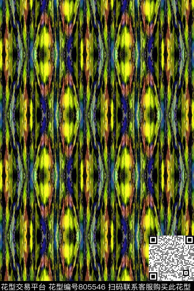 曲线竖条波浪条纹数码印花华亿平台下载（图片编号: 805546） - 瓦栏（Walan）