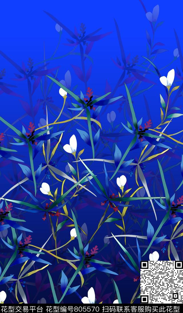 花卉女装定位花数码印花华亿平台下载（图片编号: 805570） - 瓦栏（Walan）