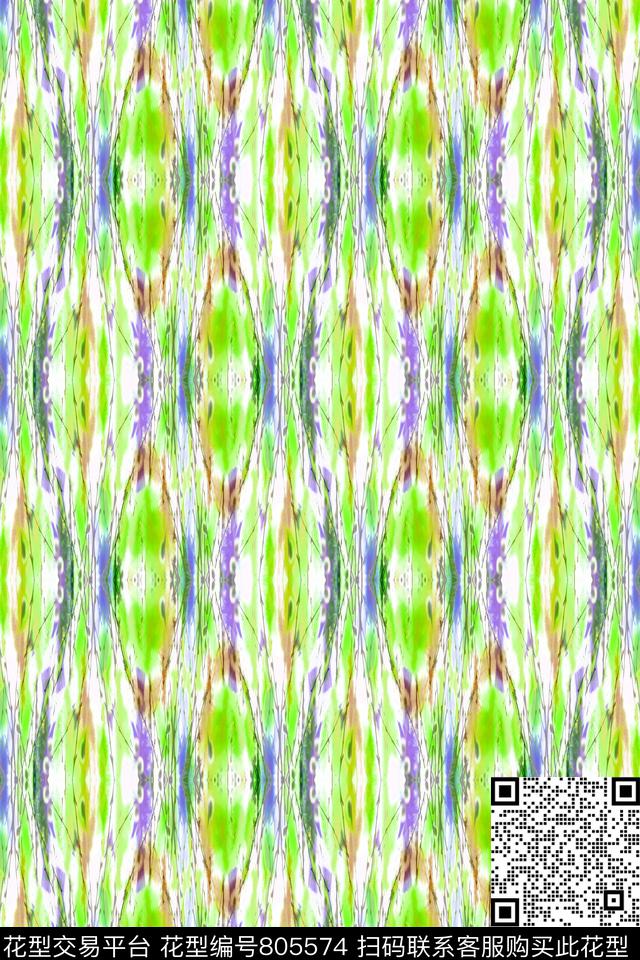 曲线竖条波浪条纹数码印花华亿平台下载（图片编号: 805574） - 瓦栏（Walan）