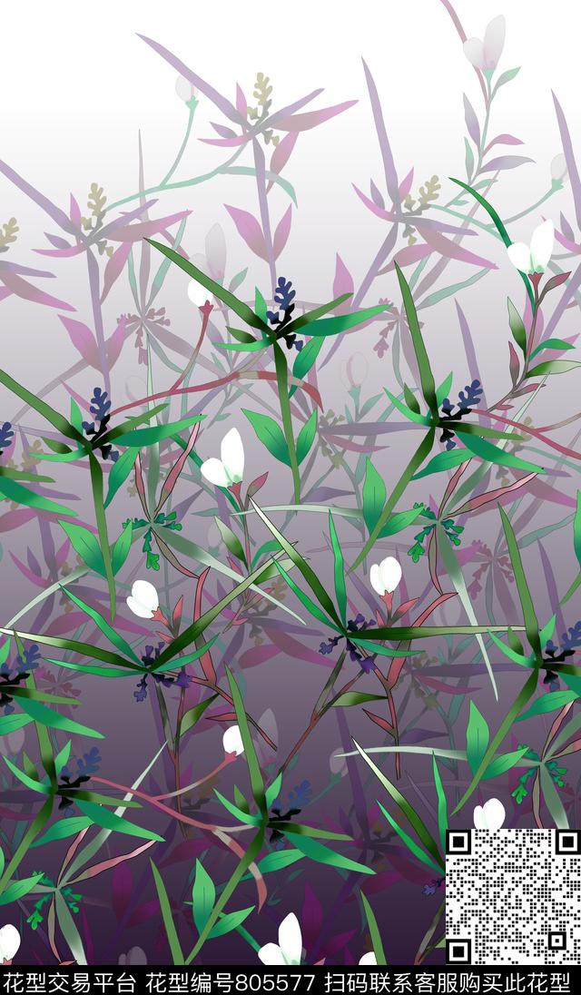 花卉女装定位花数码印花华亿平台下载（图片编号: 805577） - 瓦栏（Walan）