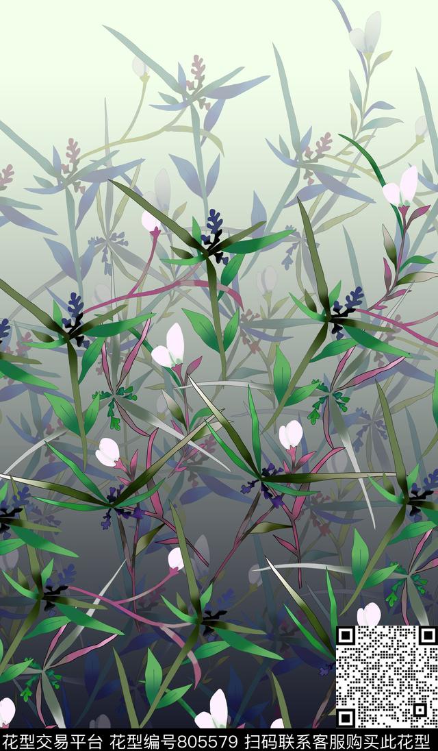 花卉女装定位花数码印花华亿平台下载（图片编号: 805579） - 瓦栏（Walan）