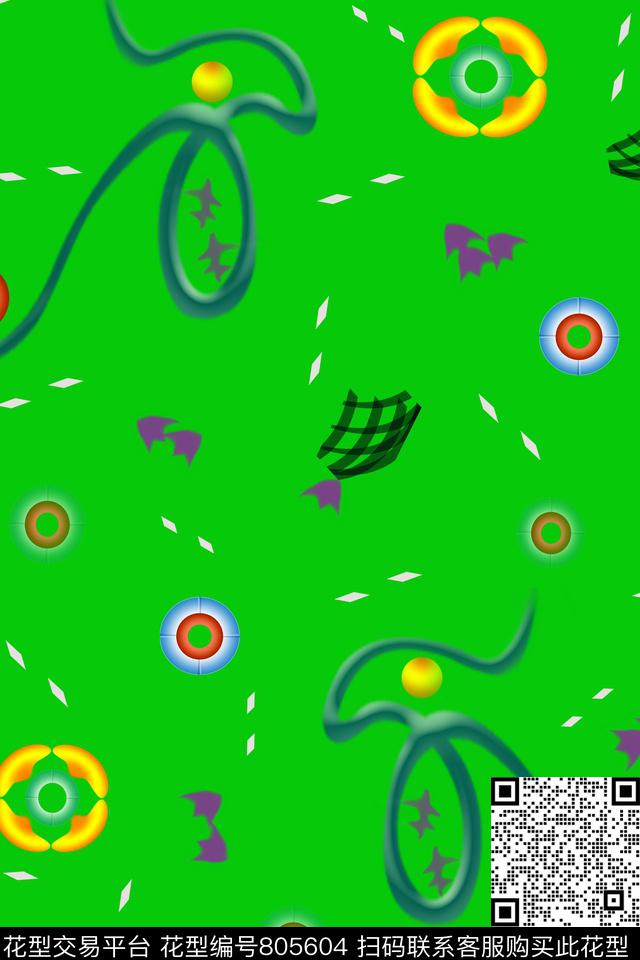 抽象飘落杂物潮流女装外套数码印花华亿平台下载（图片编号: 805604） - 瓦栏（Walan）