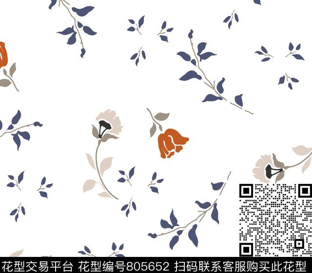 欧美花卉田园传统印花华亿平台下载（图片编号: 805652） - 瓦栏（Walan）