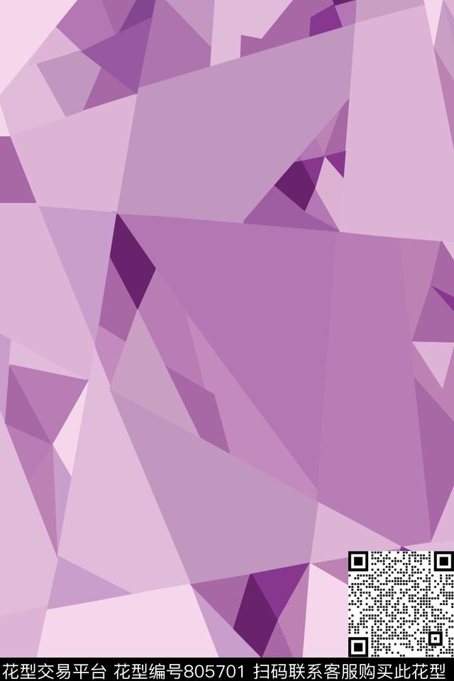 不规则几何潮流创意数码印花华亿平台下载（图片编号: 805701） - 瓦栏（Walan）