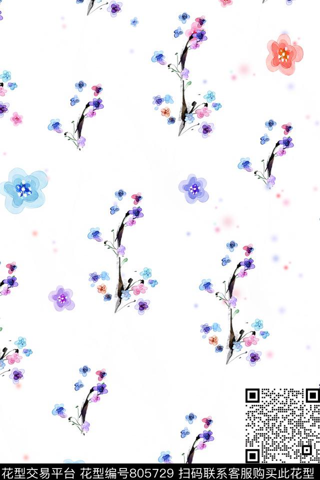 乱花花卉小碎花数码印花华亿平台下载（图片编号: 805729） - 瓦栏（Walan）