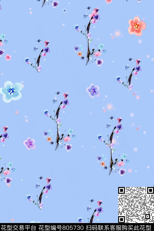 乱花花卉小碎花数码印花华亿平台下载（图片编号: 805730） - 瓦栏（Walan）