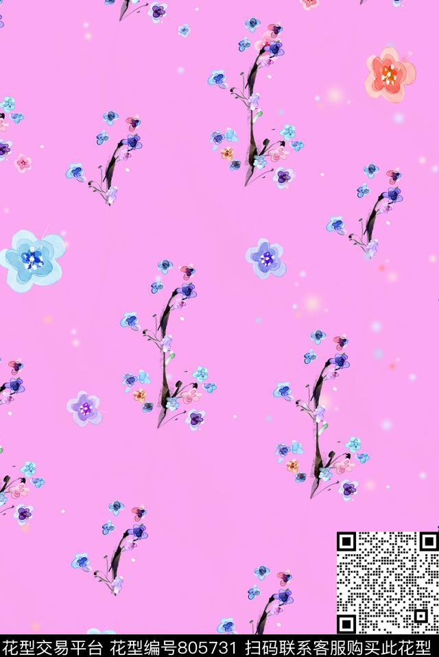乱花花卉小碎花数码印花华亿平台下载（图片编号: 805731） - 瓦栏（Walan）