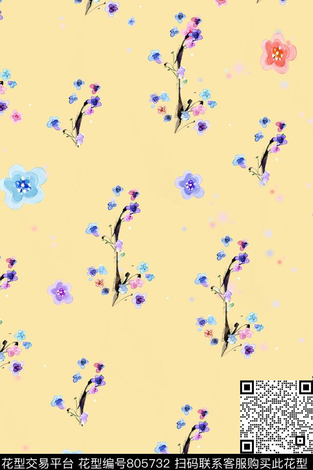 乱花花卉小碎花数码印花华亿平台下载（图片编号: 805732） - 瓦栏（Walan）