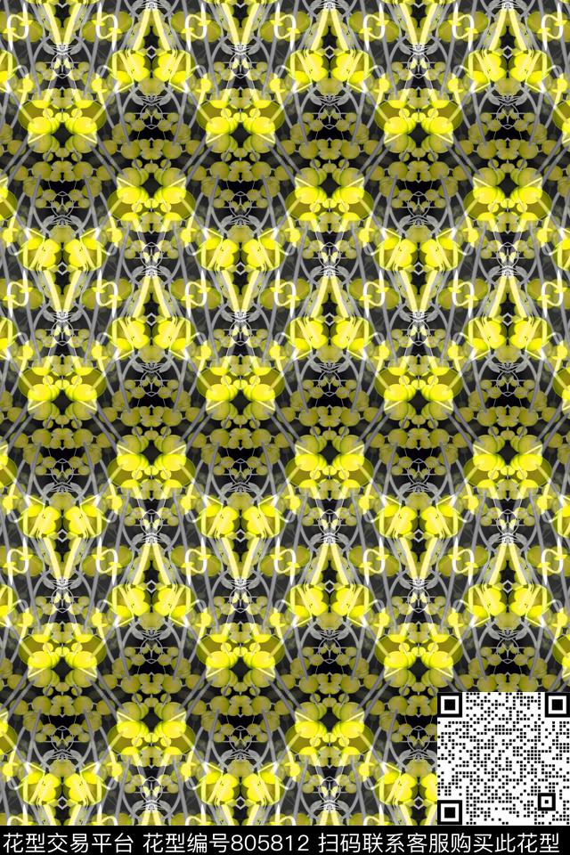 曲线波浪条纹横条数码印花华亿平台下载（图片编号: 805812） - 瓦栏（Walan）