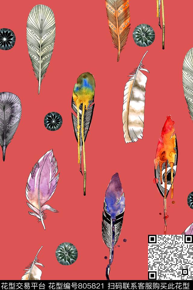 休闲风手绘动物纹数码印花华亿平台下载（图片编号: 805821） - 瓦栏（Walan）