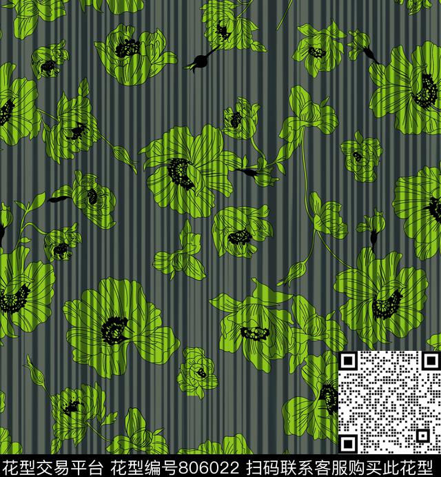 花朵花卉手绘传统印花华亿平台下载（图片编号: 806022） - 瓦栏（Walan）