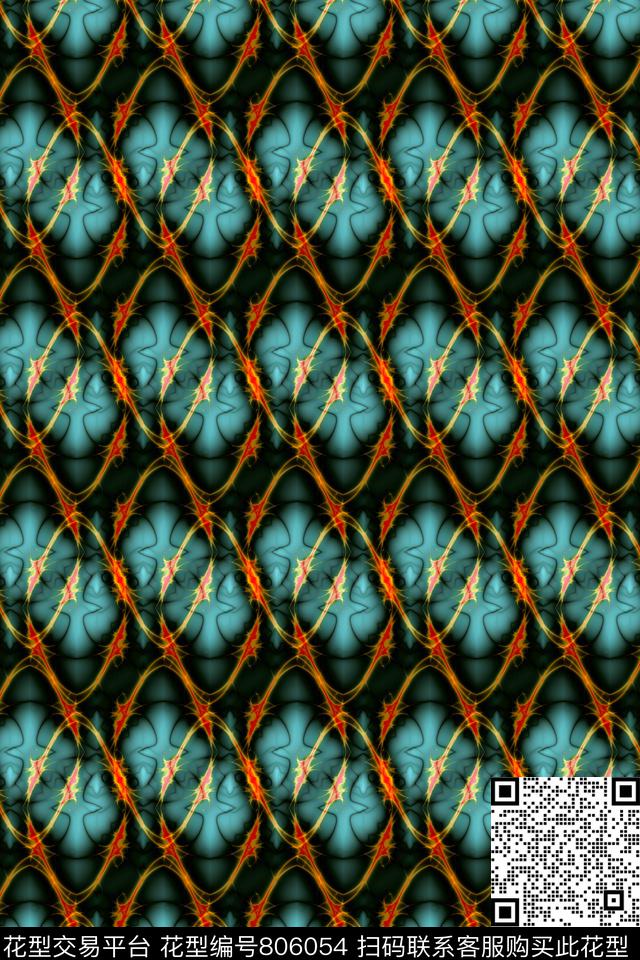 曲线波浪条纹条子数码印花华亿平台下载（图片编号: 806054） - 瓦栏（Walan）