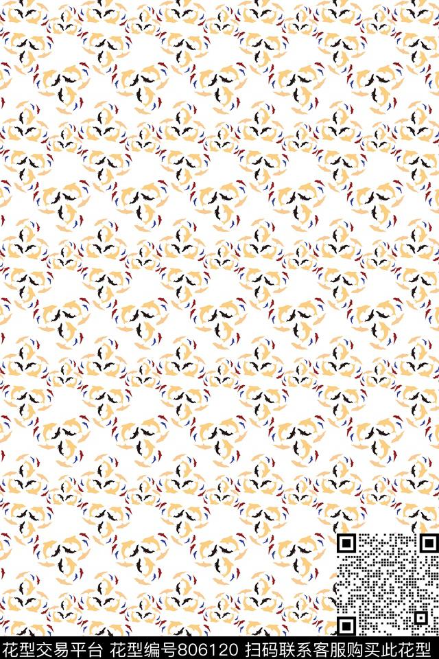海豚海洋休闲传统印花华亿平台下载（图片编号: 806120） - 瓦栏（Walan）