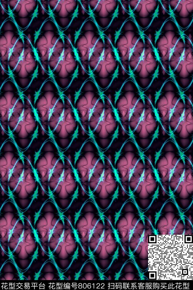 曲线波浪条纹条子数码印花华亿平台下载（图片编号: 806122） - 瓦栏（Walan）