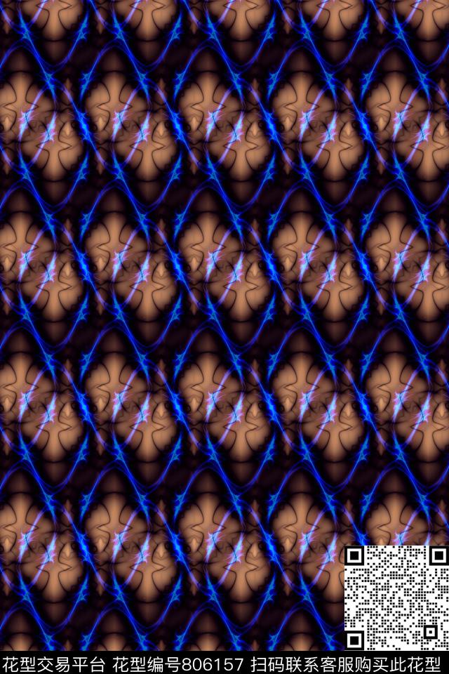 曲线波浪条纹条子数码印花华亿平台下载（图片编号: 806157） - 瓦栏（Walan）