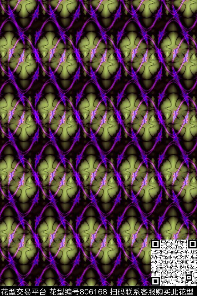 曲线波浪条纹条子数码印花华亿平台下载（图片编号: 806168） - 瓦栏（Walan）