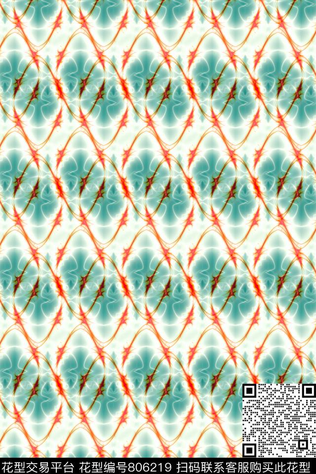 曲线波浪条纹条子数码印花华亿平台下载（图片编号: 806219） - 瓦栏（Walan）
