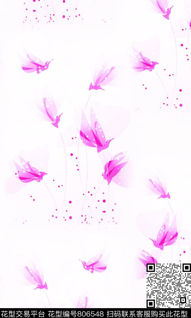 花朵花卉手绘花数码印花华亿平台下载（图片编号: 806548） - 瓦栏（Walan）