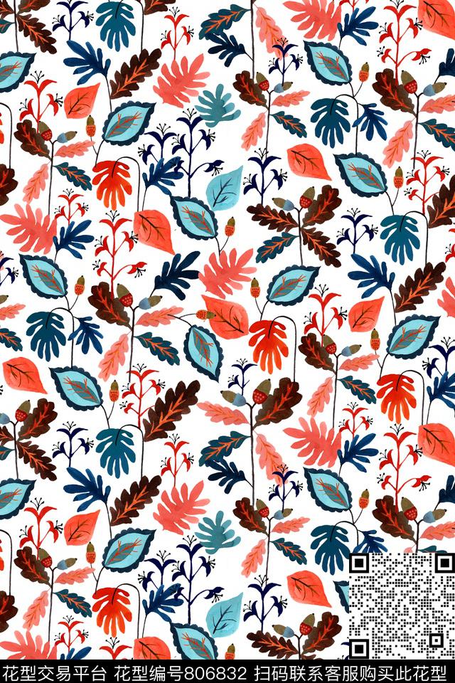 花卉小碎花夏日清新数码印花华亿平台下载（图片编号: 806832） - 瓦栏（Walan）