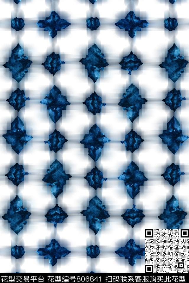 艺术手绘矿石格子数码印花华亿平台下载（图片编号: 806841） - 瓦栏（Walan）