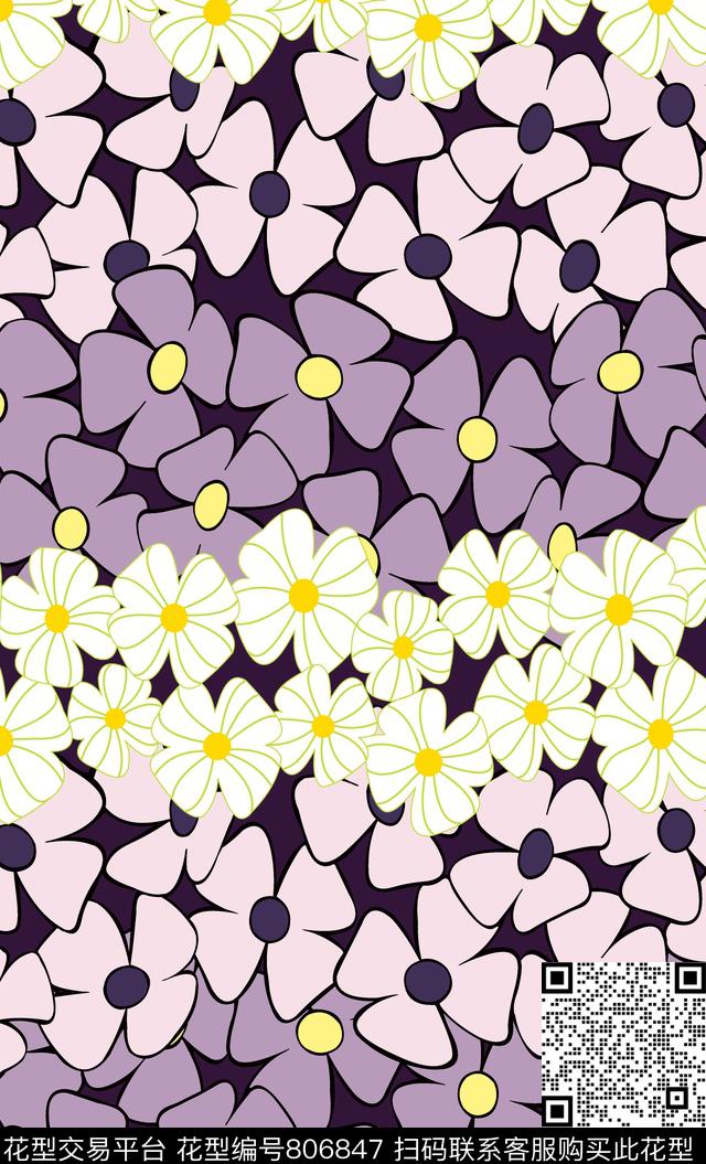 花朵花卉手绘传统印花华亿平台下载（图片编号: 806847） - 瓦栏（Walan）
