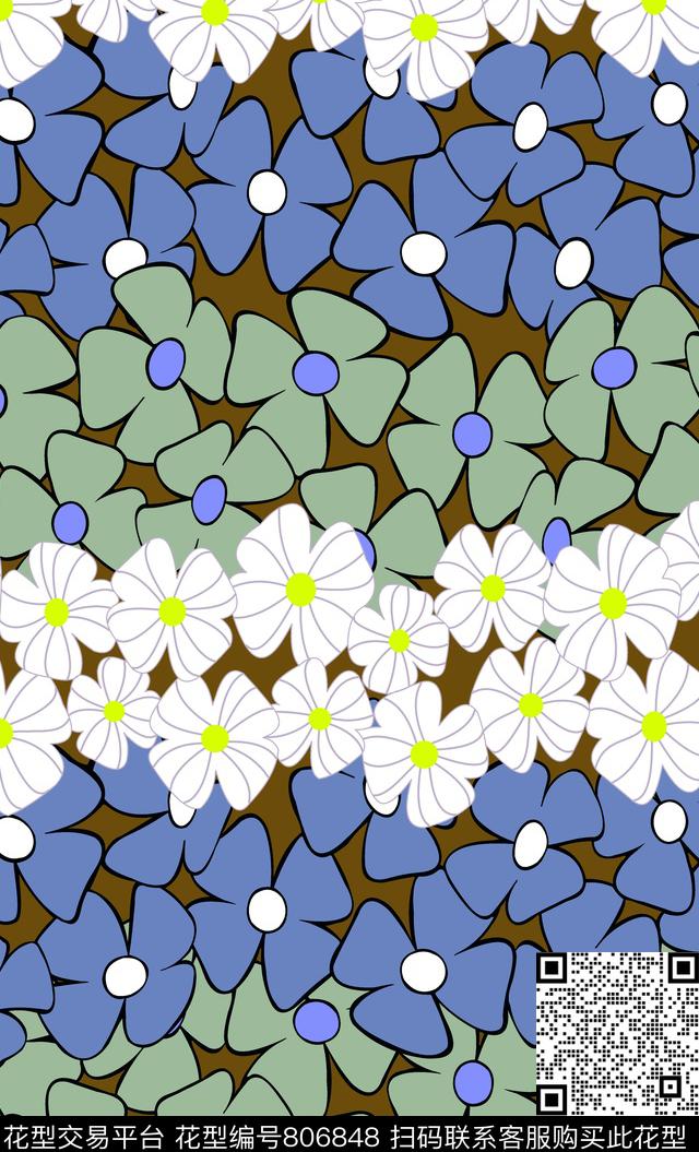 花朵花卉手绘传统印花华亿平台下载（图片编号: 806848） - 瓦栏（Walan）