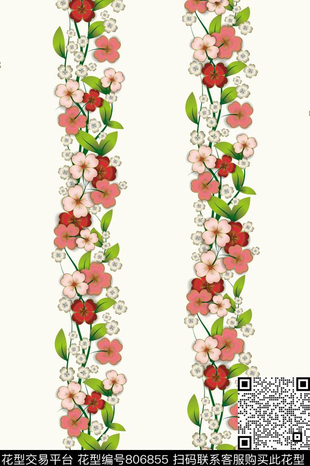 花朵花卉手绘传统印花华亿平台下载（图片编号: 806855） - 瓦栏（Walan）