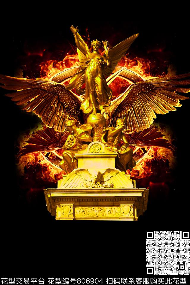 休闲风男装装T恤夹克外套印花欧式雕塑数码印花华亿平台下载（图片编号: 806904） - 瓦栏（Walan）