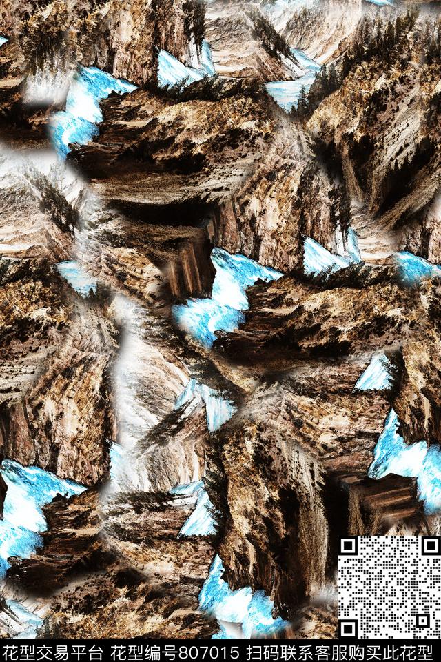 景物时尚男装华亿平台重复图案数码印花华亿平台下载（图片编号: 807015） - 瓦栏（Walan）